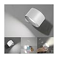 Koopala LED Wall Sconces, Wall Mounted Lamps with Rechargeable Battery Operated Dim 3 Brightness Removable Charging 360°Rotate Magnetic Ball, Cordless Wall Light for Reading Study Bedside Hallway