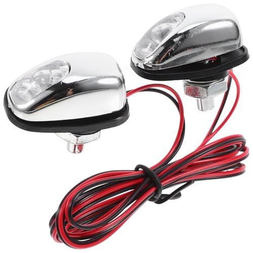 HAKIDZEL Boquilla de Pulverización de Agua para Parabrisas Luz LED Azul Boquillas de Lavado para Coche Recambio Resistente de Plástico para Capó Compatible Mayoría de Vehículos