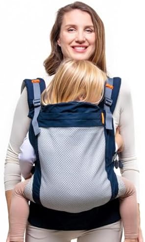 Beco Toddler Carrier (20-60 lbs) with Extra Wide Seat, 100% Cotton - Front-Carry & Backpack Style - Lightweight & Ergonomic Sling Carrier for Children from 18months - Navy
