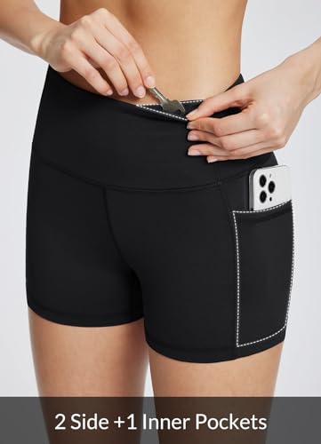 Image of baleaf Women's 8 inch / 5 inch / 3 inch Biker Shorts High Waist Yoga Workout Gym Running Volleyball Spandex Shorts with Pockets