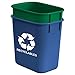 Acrimet Wastebasket Bin for Recycling and Waste, 3.25 Gallon/ 13 Quart/ 12 Liter (Plastic) (Green and Blue) (Set of 2)