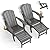 GREENVINES Adjustable Adirondack Chair with Retractable Ottoman Set of 2 | Folding | HDPE Plastic | Fire Pit Chairs w/Foot Rest | 2 Cup Holders | Grey | for Outdoor Patio Poolside Deck