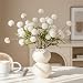 SHINE-CO LIGHTING Artificial Mini Chrysanthemum Flowers 10pcs Faux Pompon Mum Stems for Vase Arrangements Home Decor Centerpiece (White)
