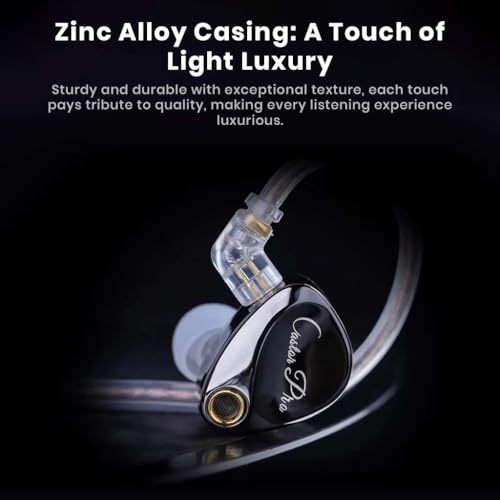 Image of AUDIOCULAR x KZ Castor Pro x Wired IEM in Ear Monitor with Type C Plug, 10mm Dual Dynamic Driver, 4 Tuning Switch, Silver Plated Cable, HD Mic (HarmanTarget-ImprovedBass-Blk)