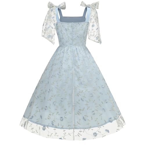 Image of Women's Tie Strap Tulle Prom Dresses Sweetheart Flower Embroidery Dress Short Formal Party Mini Homecoming Dresses