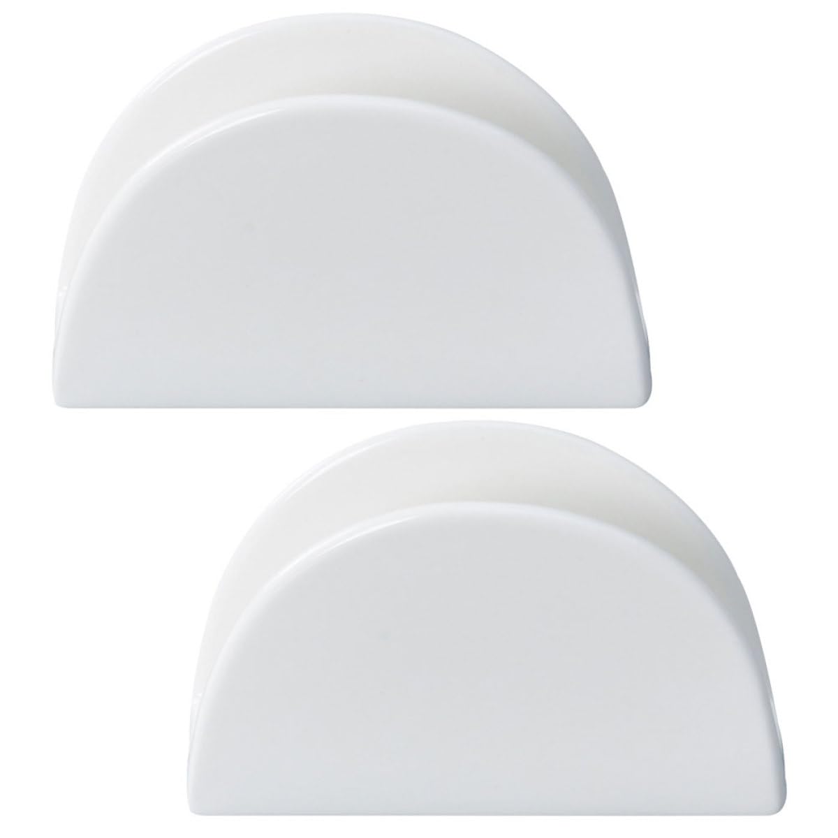 Healeved Servilletero de Cerámica Blanco 2piezas Soporte para Servilletas Diseño Moderno y Delicado Resistente al Desgaste Diario para Mesa Adecuado para Cocina y Bar