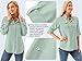 Womens UPF 50+ UV Sun Protection Safari Shirts Long Sleeve Outdoor Cool Quick Dry Fishing Hiking Gardening Shirts (5072 Bean Green M)
