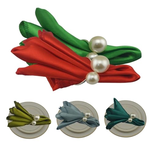Servilletas de satén para cena de gala y banquetes en set multicolor de 24 5