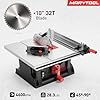 4600RPM Portable Table Saw 10 inch, 15Amp Tablesaw, 90Cross Cut & 0-45Cutting, Multifunctional Benchtop with 36T Blade for DIY, Furniture Making, Woodworking