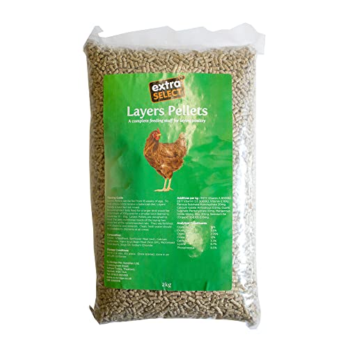 Extra Select Chicken Feed Layers Pellets - Laying Poultry Feed for Hens Geese Ducks - 100% Natural Layers Pellets 2kg