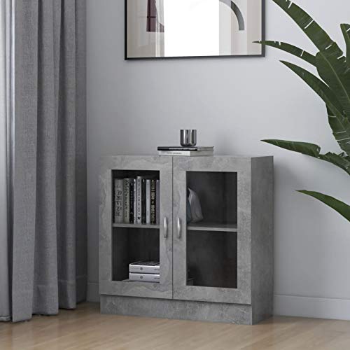 NITCA Vitrina de cristal con puertas de cristal, vitrina con puertas de cristal, armario con vitrina de cristal, vitrina grande, 82,5 x 30,5 x 80 cm, material de madera
