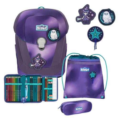 SCOUT Schulranzen Superflash Sunny II Set 4-teilig Purple Magic violett