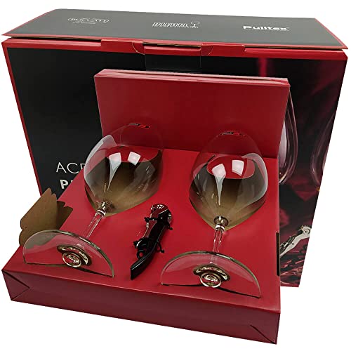 Kit Premium 2 Taças Riedel 995 ml Saca-rolhas Pulltex Clickcut Preto