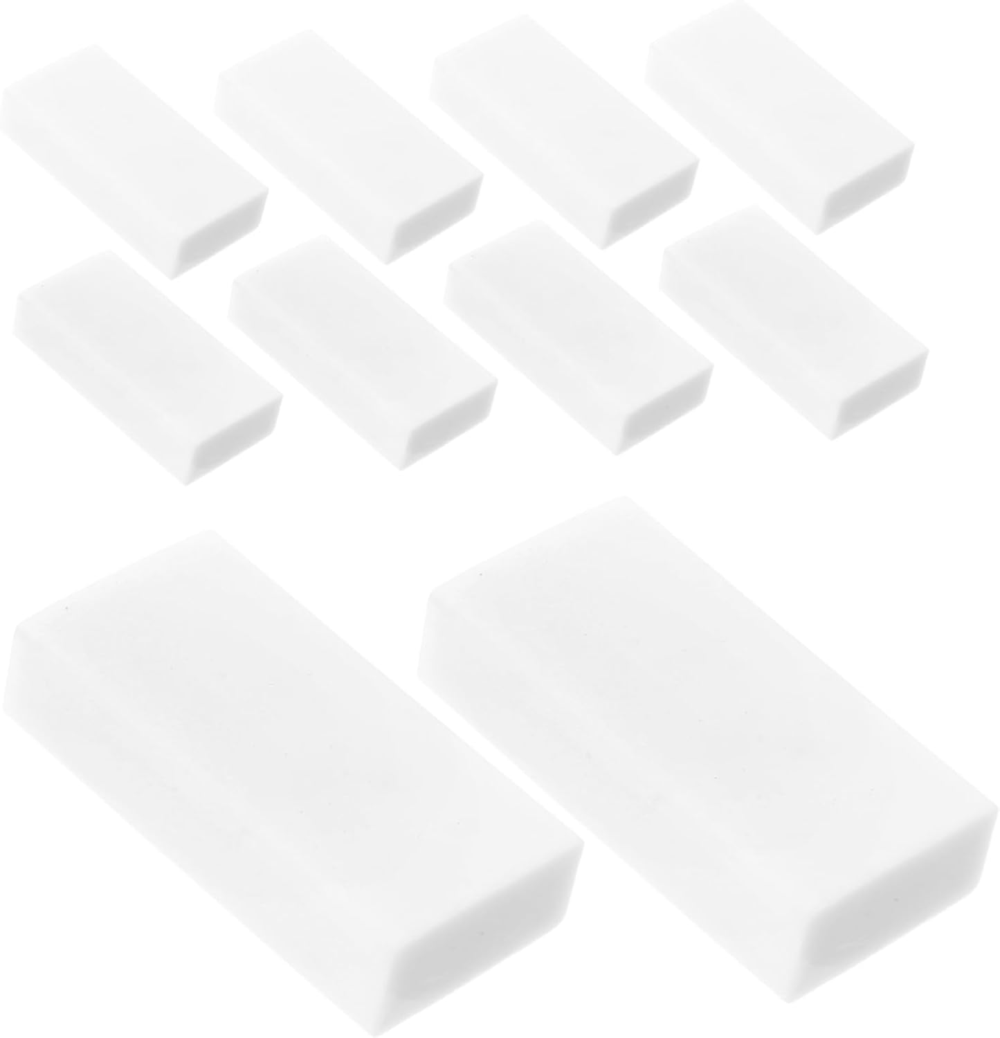 KOMBIUDA 20pcs Rectangular White Erasers for Drawing and Sketching School Supplies for Students and Artists Smudge Friendly Comfortable Grip