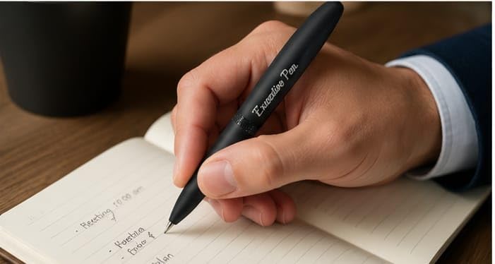 Image of Executive Pen, Black, Magnetic Cap Ball Pen, Smooth Writing, Premium Office and School Use, with Gift Box
