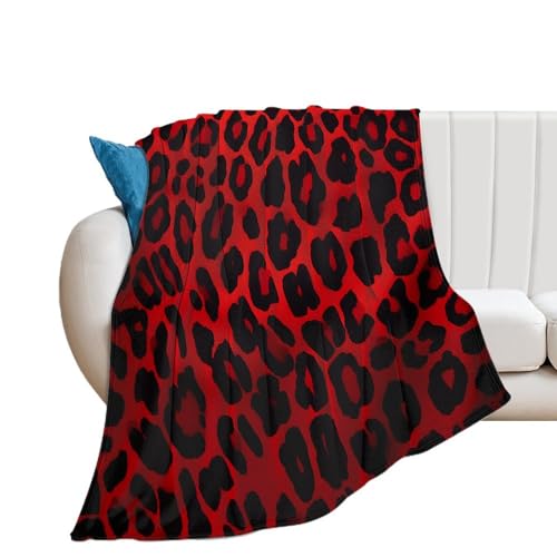 Couverture flanelle léopard rouge plaid canapé lit toutes saisons