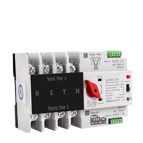 Inverseur source triphasé 4P 63A rail Din et commutateur transfert automatique
