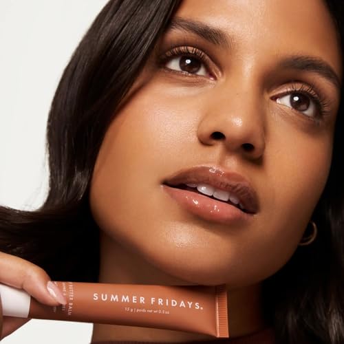 Image of Summer Fridays Tinted Lip Butter Balm - Conditioning Vegan Lip Balm for Instant Moisture, Shine & Hydration - Sheer-Tinted, Soothing Skincare - Iced Coffee (.5 Oz)