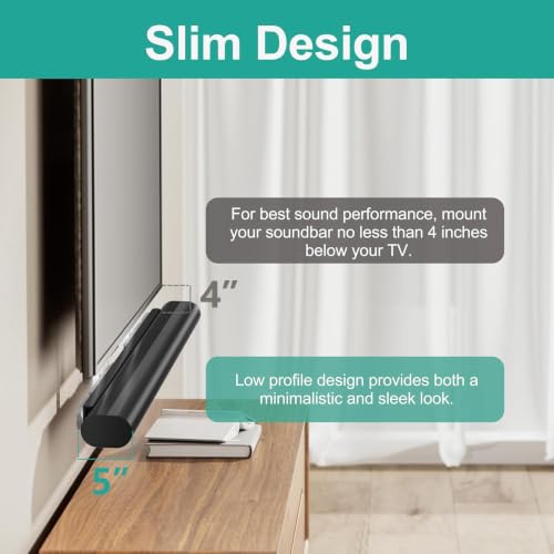 Image of WALI Sonos Arc TV Mount for Sonos Arc & Sonos Arc Ultra, Soundbar Mounting Bracket up to 22 lbs, 2 Installation Under or Above TV, Hidden Design, Hardware Kit Included, White (SON003T-W)