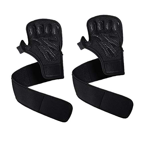 Abaodam 1 par de luvas pretas de proteção de luvas esportivas, fitness e palma
