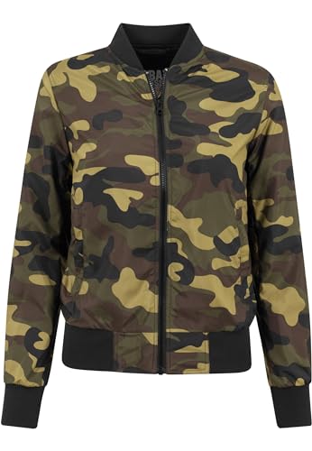Urban Classics Ladies Light Bomber-Chaqueta para Mujer, diseño de Camuflaje, Camo de Madera, M