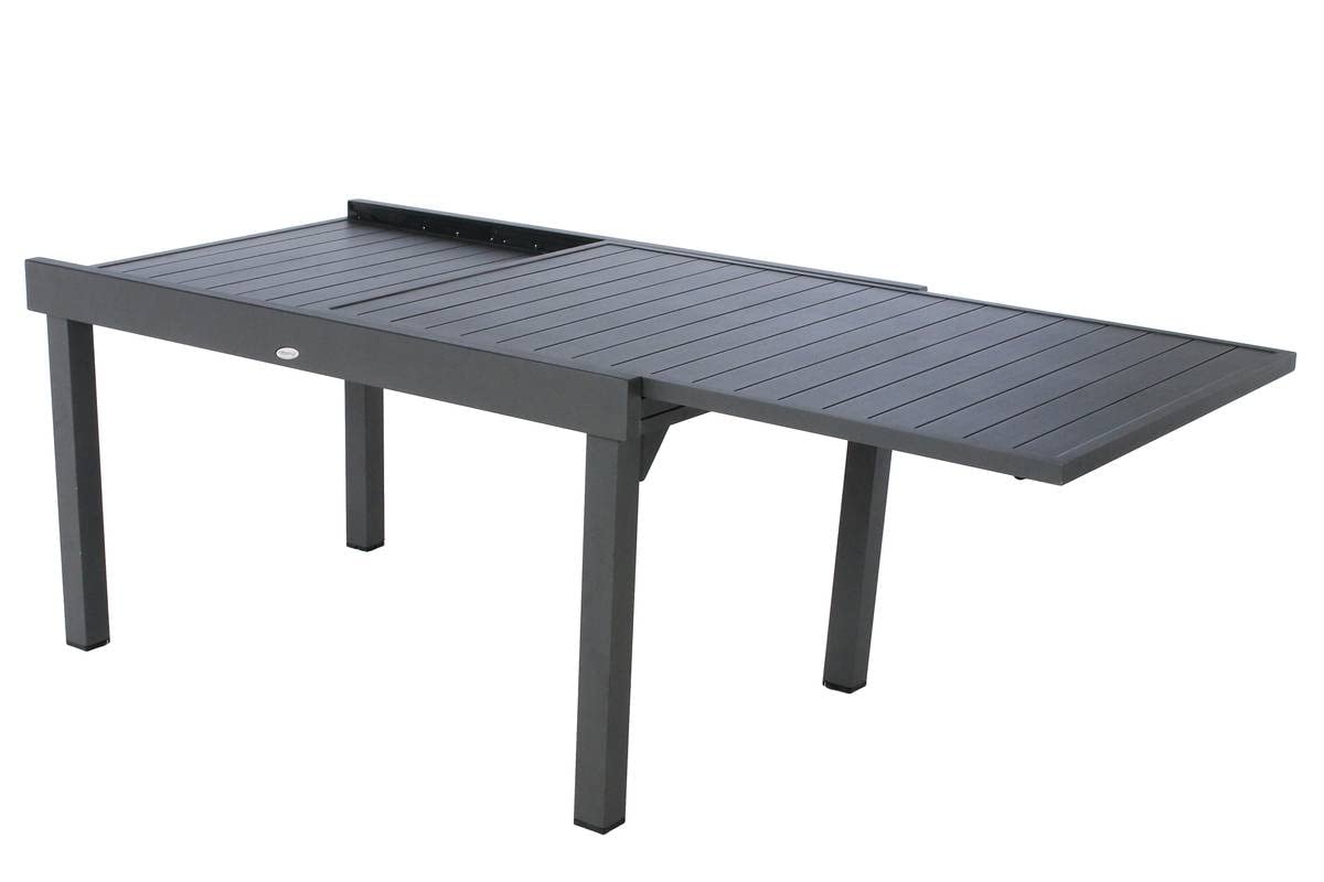 HESPERIDE HES-139779 Tavolo allungabile alu Piazza 6/10 Places Grafite, Metallo, Grigio, Ampio