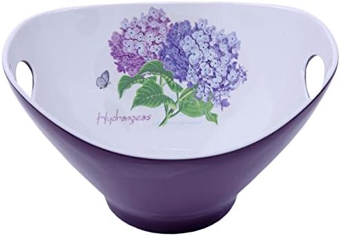 Shall Housewares International Melamine Salad Bowls, Hydrangea, 9"