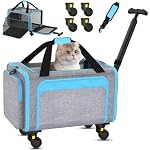 Airline Pet Carrier with Wheels, 18x11x11 for Cats & Toy Dogs