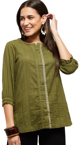 Image of Max Women Regular Fit Embroidered Ethnic Top