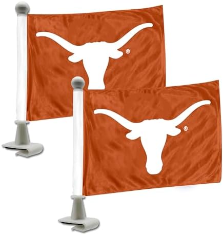 FANMATS 61930 Texas Longhorns Ambassador Car Flags - 2 Pack Mini Auto Flags, 4in X 6in, Perfect for Hood or Trunk image 3