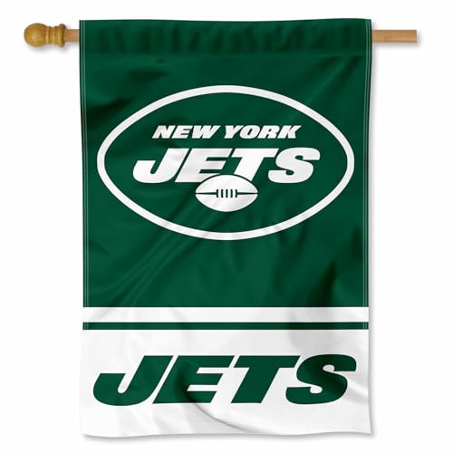 Drapeau New York Jets lisible des deux côtés pour façade de maison