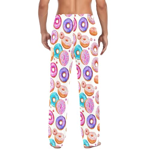 Donut Men's Pajamas Pants Cotton Sleep Bottoms Pants Lounge Sleepwear - S3