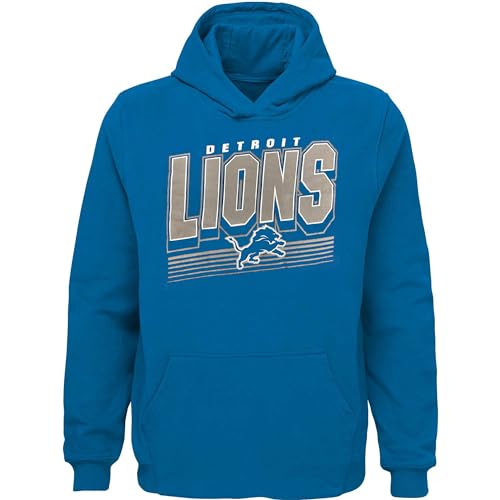 Outerstuff-NFL-Kids-Youth-8-20-Tailgate-Team-Color-Primary-Logo-Pullover-Sweatshirt-Hoodie-10-12-Detroit-Lions