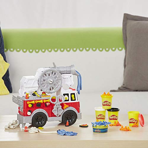 Play-Doh- Wheels Cami&oacute;n de Bomberos, Talla &Uacute;nica (Hasbro E6103EU4),...