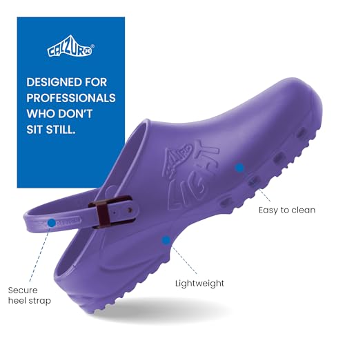 Image of CALZURO Lights Clogs - Italian Made Lightweight Work Shoes for Professionals - EVA Non Slip Clogs for Kitchen, Hospital, Garden, Restaurant - Machine Washable Side Ventilation - Men & Women