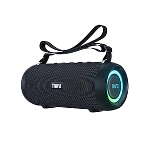 A90 Bluetooth Lautsprecher 60W kabellos IPX7 wasserdicht RGB-LED-Licht 30 Stunden Akku, USB/Micro SD-Karte/AUX-in Wiedergabe True Wireless Stereo mit Schutzhülle/tragbarem Trageriemen