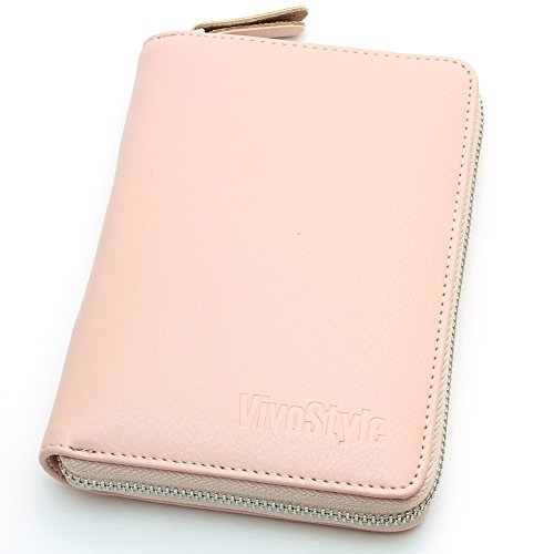 VivoStyle 通帳ケース カードとセット収納 本革製 RFID盗難防止 磁気遮断機能内蔵(0270B) (ピンク)
