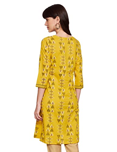 Image of Max Women's Cotton Regular Fit Kurta (SHFKSU19WT21MUSTARD Mustard XL Mustard XL)