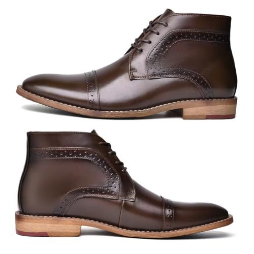 Image of Arkbird Chukka Boots for men, Grainy Leather Lace-up Ankle Boot Fashion and Comfort Casual Oxfords