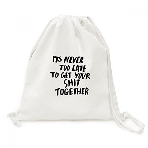 Sac à dos cordon toile voyage avec message humoristique imprimé pour adulte
