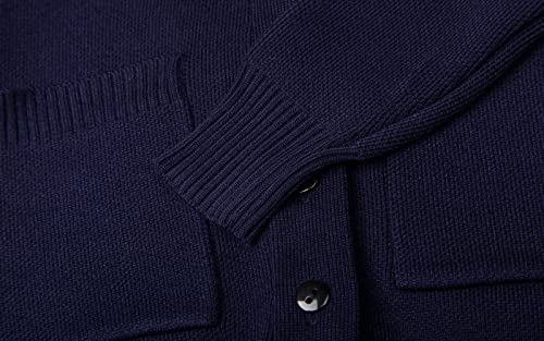 Littlespring Fall Sweaters For Boys Cardigan Sweaters Plain Classic V-Neck Casual Knit Sweaters Navy Blue Size 6-7 #TOP4