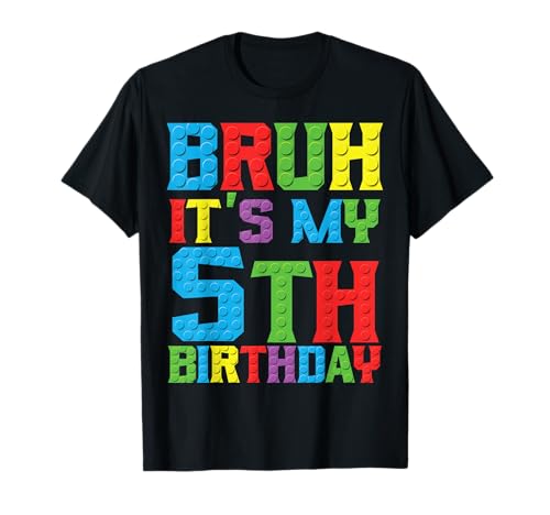 Bruh its my birthday 5 year Master Builder 5th Birthday Boy Camiseta