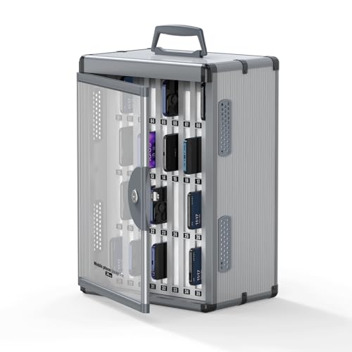 ZORVIDSON Cell Phone Locker for Classroom 36 Slots, Portable Phone Holder Box, Wall Mount Phone Lock Box with Key, Lightweight Phone Storage Organizer Cabinet, Pocket Chart Storage(Black)