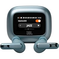 JBL Live Beam 3, Hi-Res Audio Wireless with JBL Signature Sound, Convenient Smart Charging Case for app-Free Control, True Adaptive Noise Cancelling with Custom Control, Blue