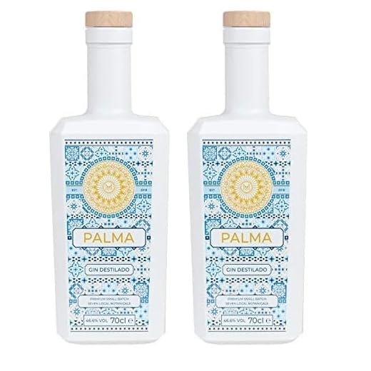 Gin Palma | Ginebra Premiada Ecológica 70cl 46.6% ABV (Paquete de 2)