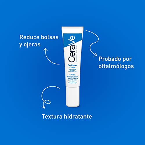 CeraVe Eye Repair Cream for Dark Circles & Puffiness 14ml with Hyaluronic Acid & AM Facial Moisturising Lotion SPF30 with Ceramides for Normal to Dry Skin 52 ml - Image 3