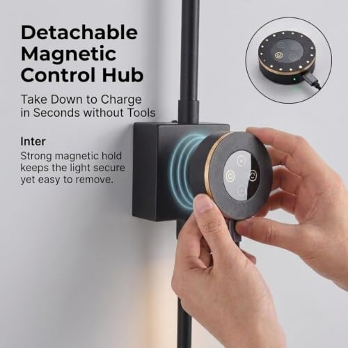 Image of 31.5 Inch Battery Operated Wall Sconce Set of 2, 8000mAh Dimmable Modern LED Wall Sconce, 360Rotate Rechargeable 3000K-6000K Wall Lights with Remote Control for Living Room, Hallway, Bedroom