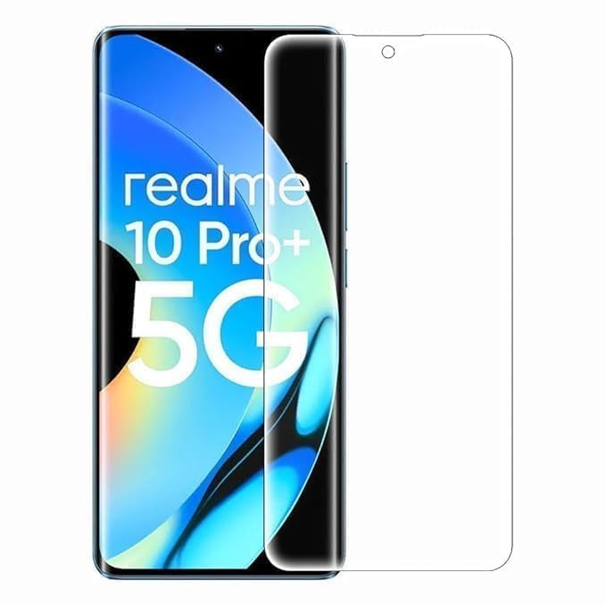 Image of BLACKSHEEP Matte Screen Protector for Realme 10 Pro Plus Pack of 1 Membrane Case Friendly Full Edge to Edge Screen Coverage & Installation Kit