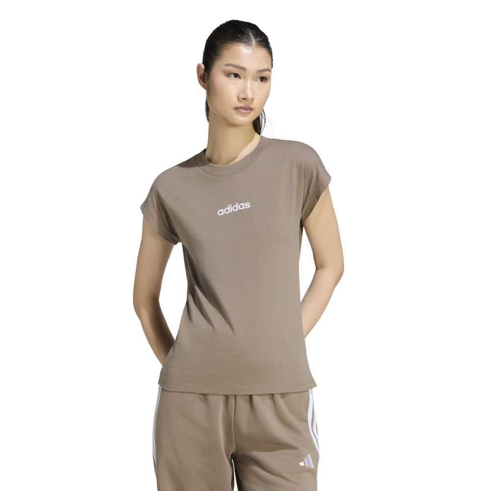 adidas Essentials Linear Cotton Shirt Donna Khaki