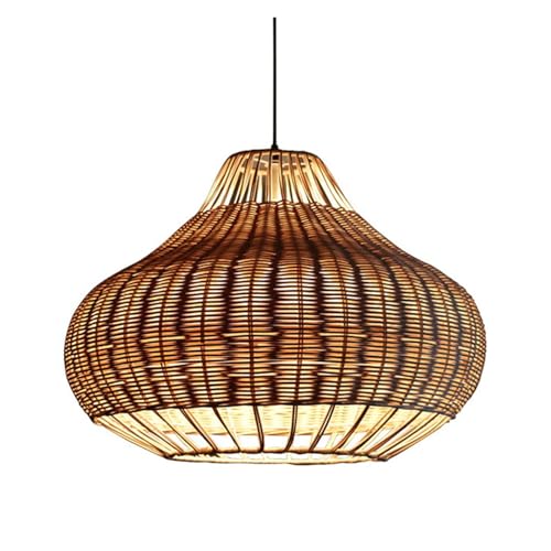 Plafonnier rotin tressé de style vintage pour décoration de restaurant